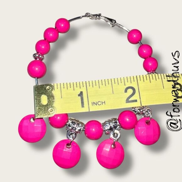 Bundle Sale 3 for $15 | Princess Accessories Pink Hoop Earrings - Picture 6 of 7